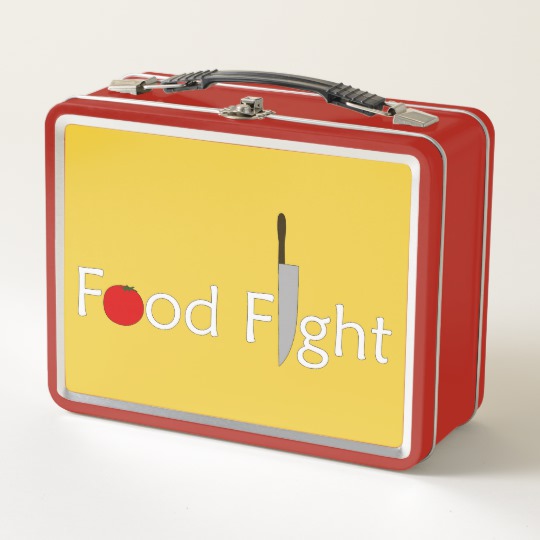 Food Fight. Metal Lunch Box by someartworker on Zazzle