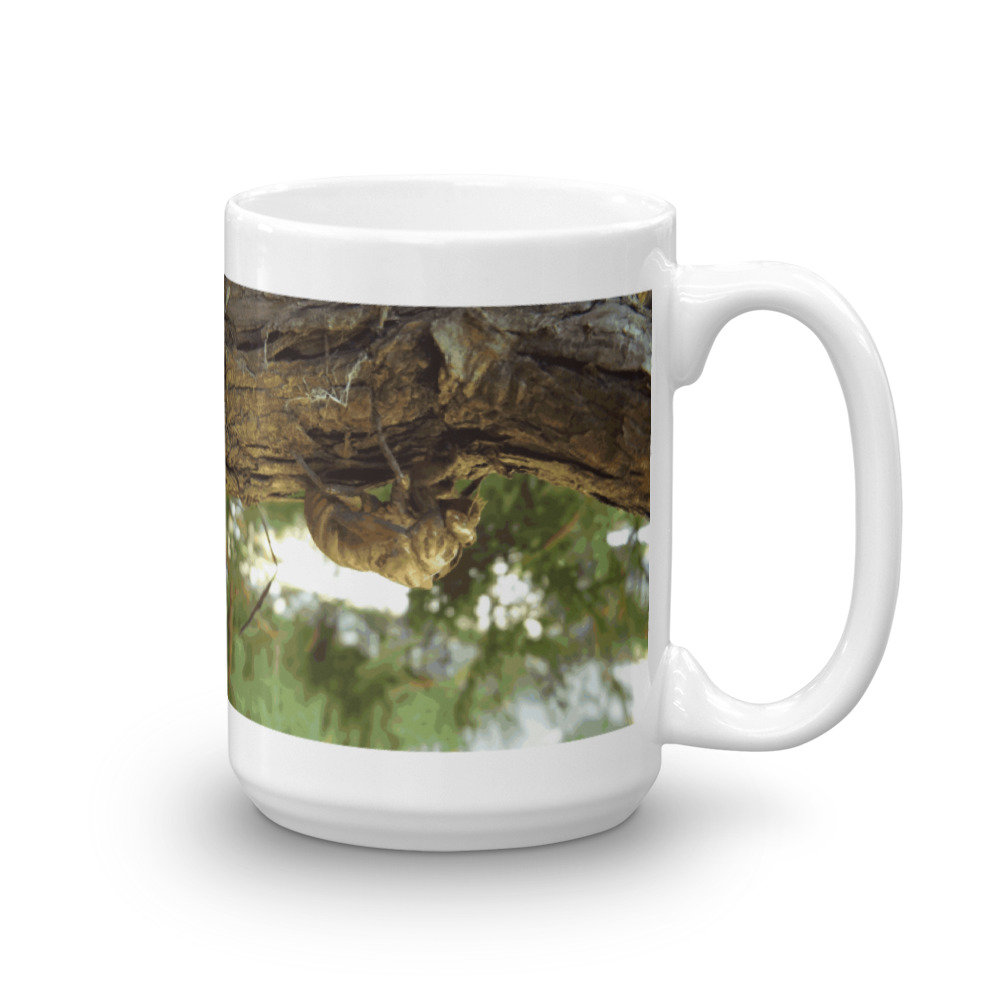 Cicada shell. It was in a hurry. Mug by someartworker on Etsy