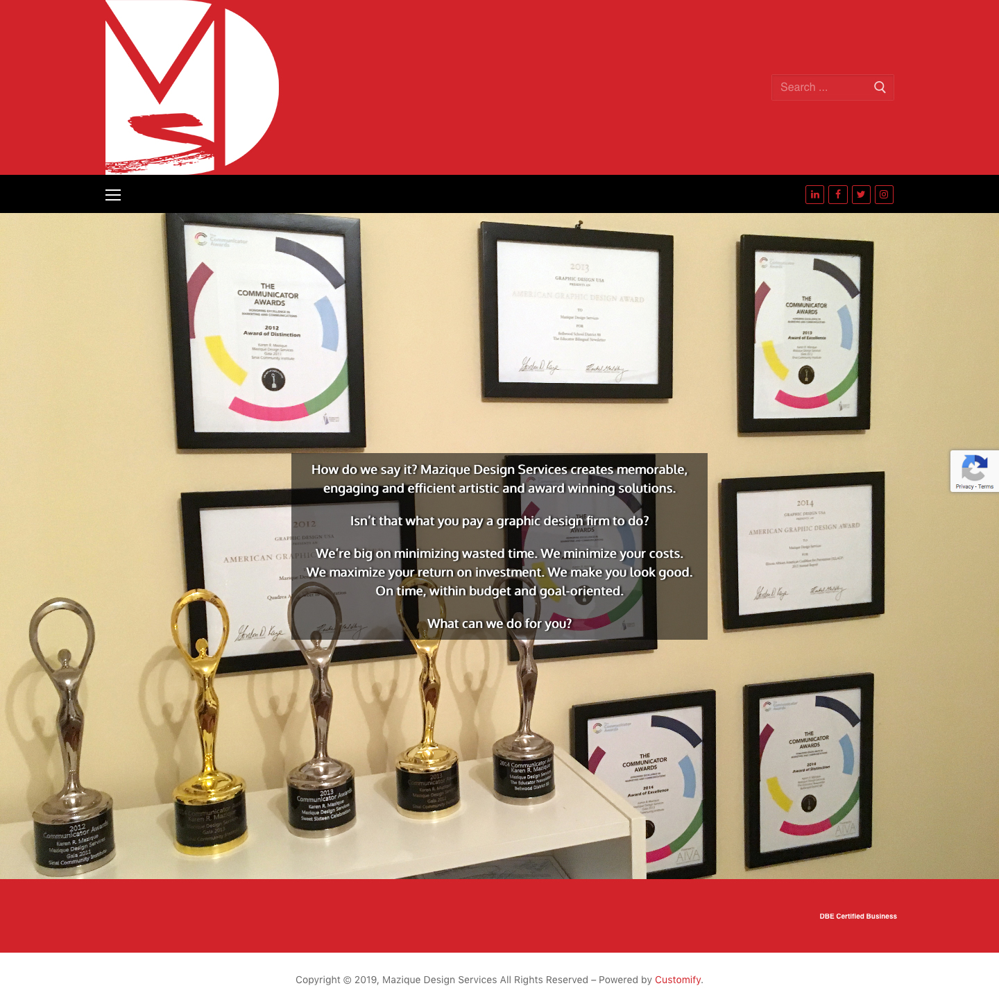 Mazique Design Services website redesign