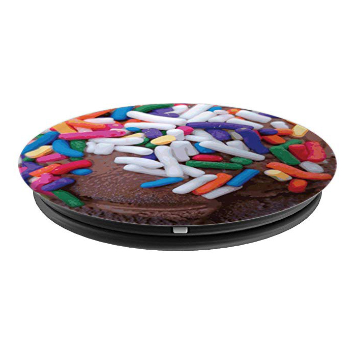 Dark Chocolate Ice Cream with Rainbow Sprinkles - PopSockets Grip and Stand for Phones and Tablets by someartworker on Merch by Amazon