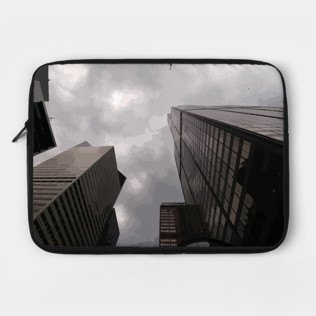 Tower in the city laptop case by someartworker on Teepublic