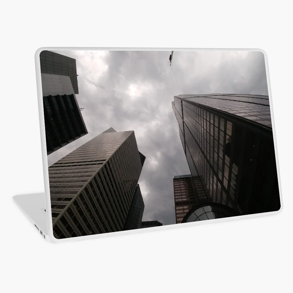 Tower in the city laptop skin on Redbubble by someartworker
