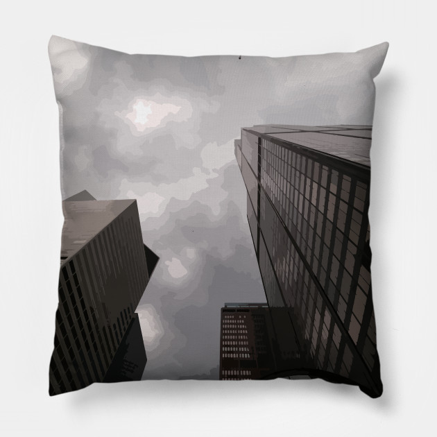 Tower in the city pillow by someartworker on Teepublic