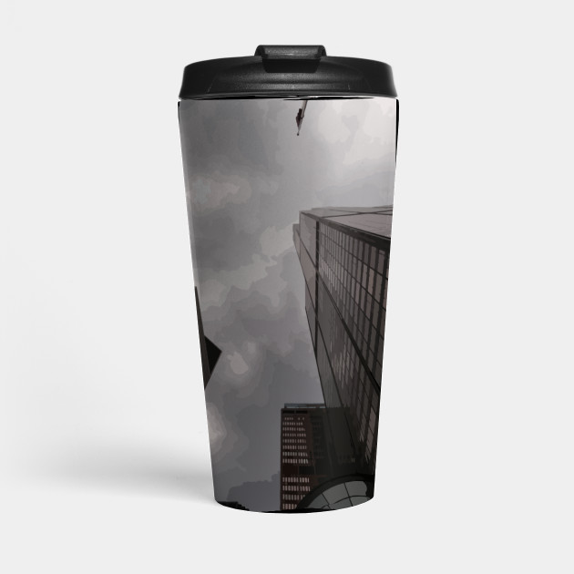 Tower in the city travel mug by someartworker on Teepublic