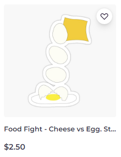 Food Fight - Cheese vs Egg sticker on Redbubble by someartworker