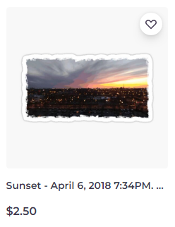Sunset – April 6, 2018 7:34PM sticker on Redbubble by someartworker