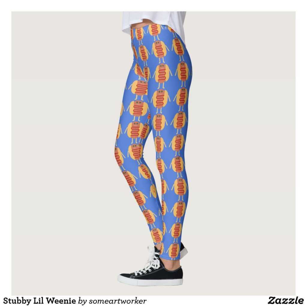 Stubby Lil Weenie Leggings on Zazzle by someartworker