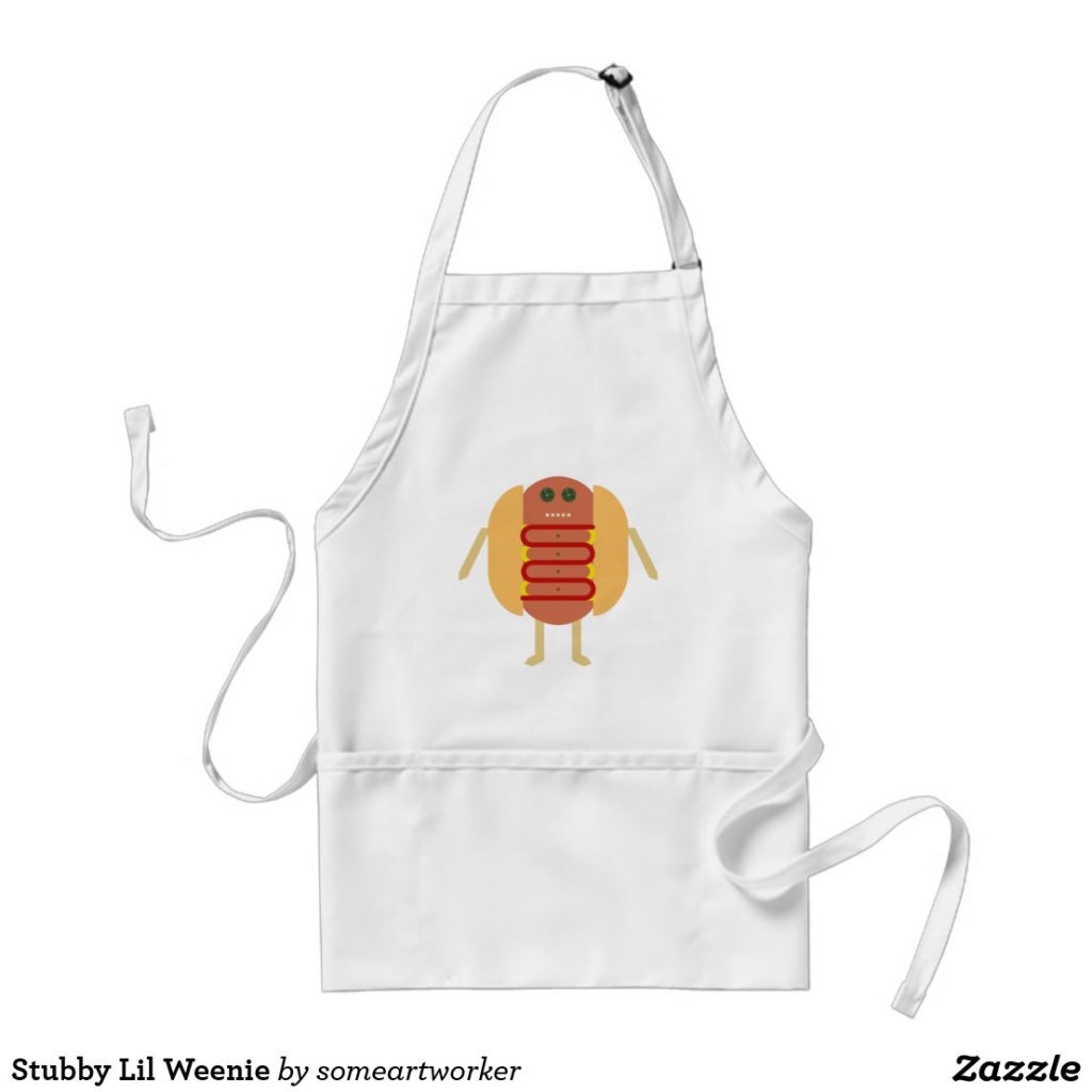 Stubby Lil Weenie standard apron by someartworker on zazzle