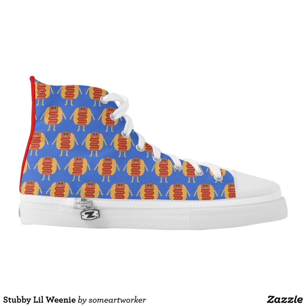 Stubby Lil Weenie High Top Sneakers by someartworker on Zazzle