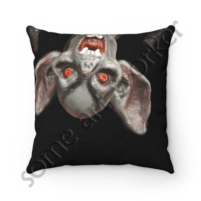 I'll be waiting. . . Spun Polyester Square Pillow (black background) back on Etsy with watermark by someartworker