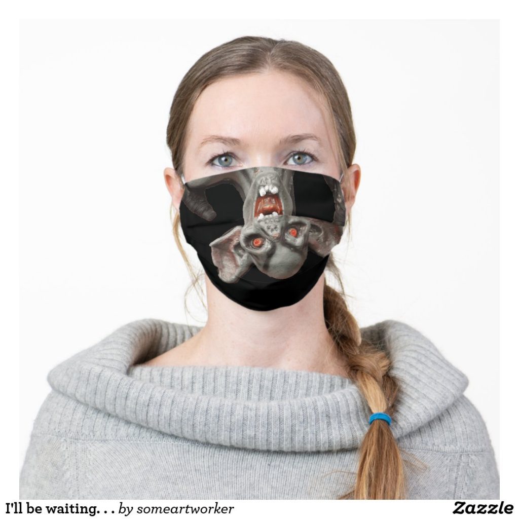 I'll be waiting. . . Cloth Face Mask Cover worn on Zazzle by someartworker