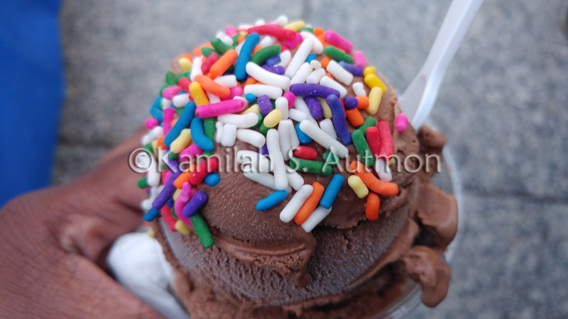 Warm Thoughts - Dark Chocolate Ice Cream With Rainbow Sprinkles