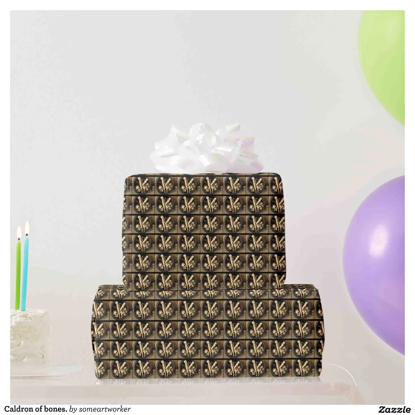 Caldron of bones. Wrapping Paper Party Gifts on Zazzle by someartworker